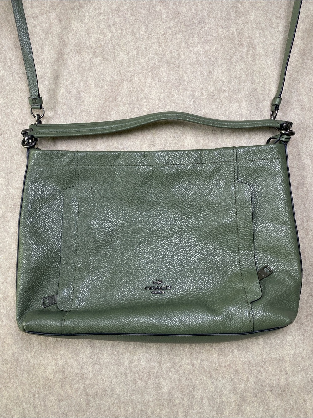 Coach Scout Hobo 34312 Sage Green Pebbled Leather Shoulder Crossbody Bag